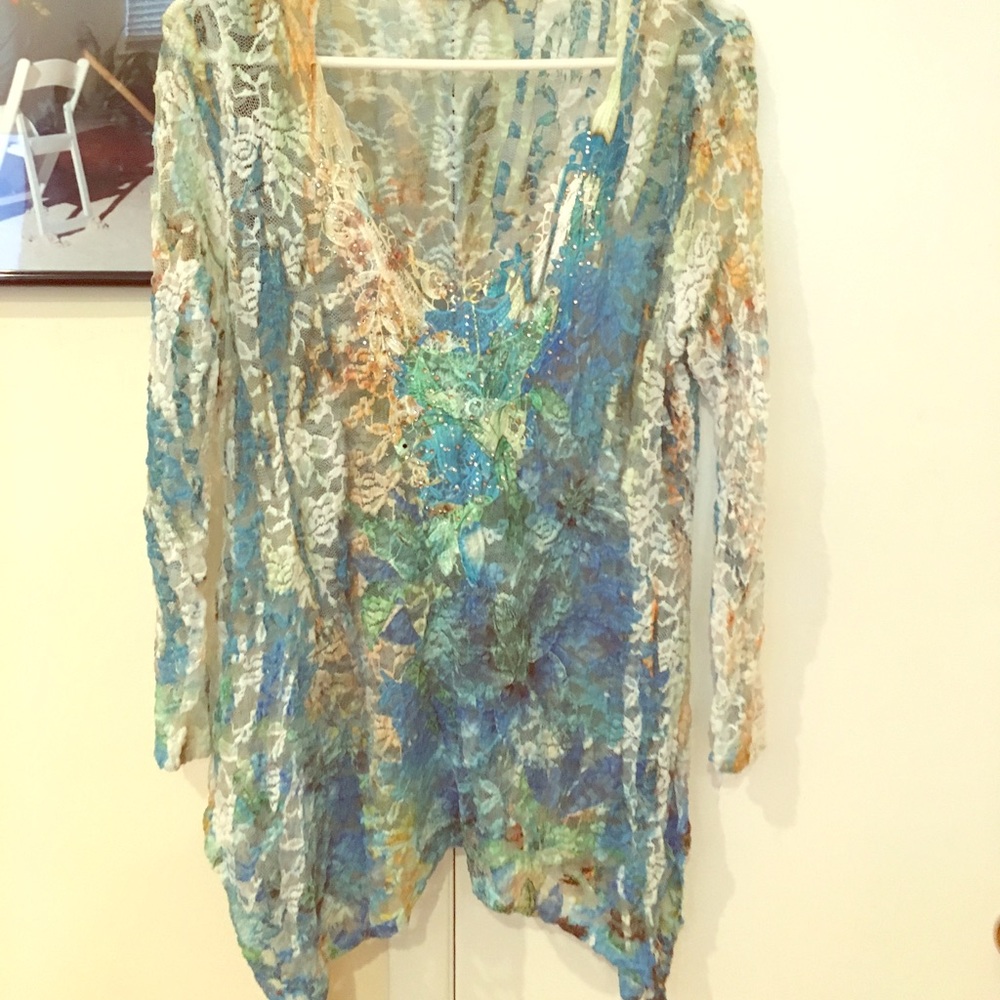 Lace shirt or pool cover up